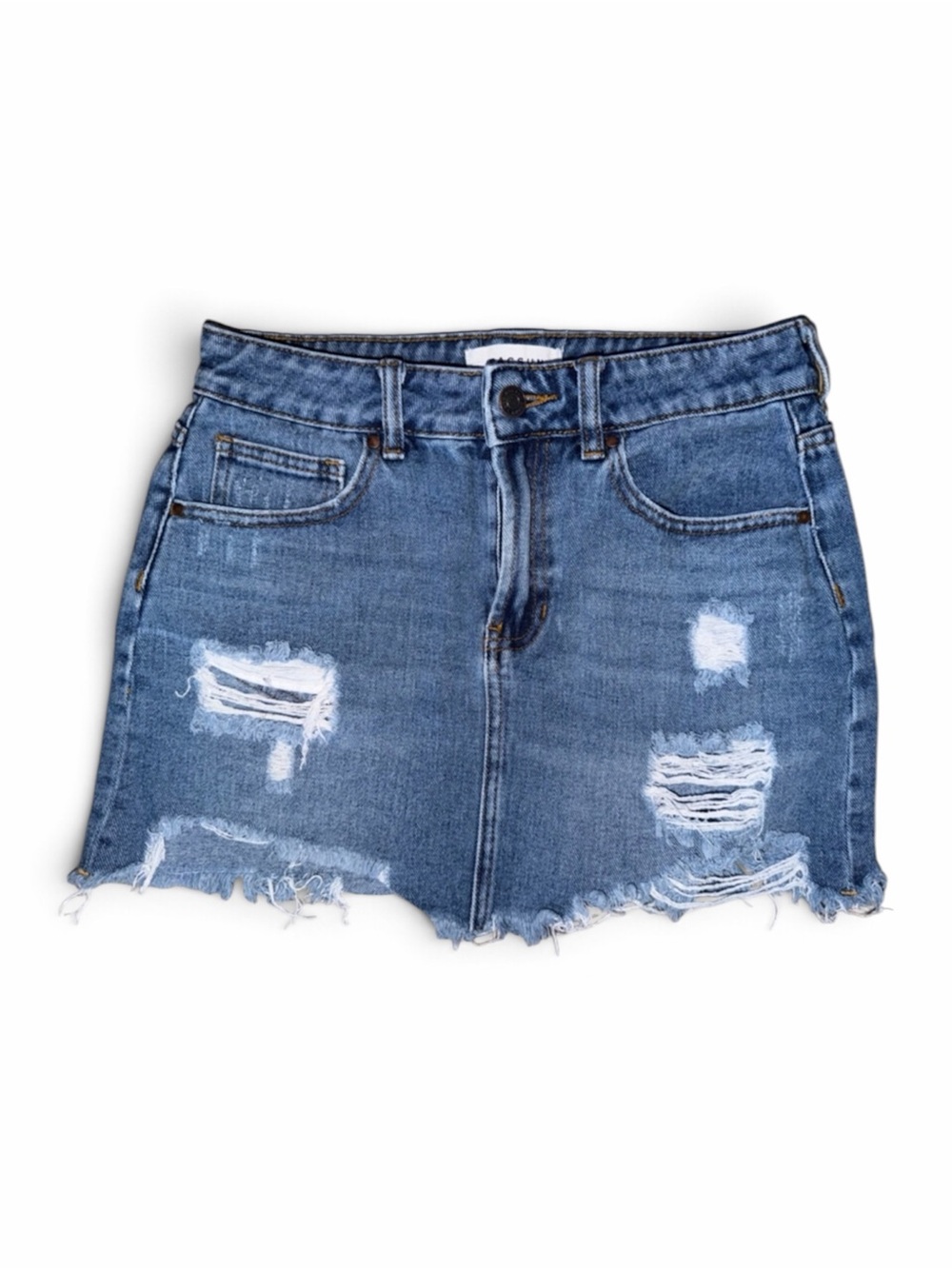 PacSun Women's Distressed Denim Jean Shorts - Light Blue